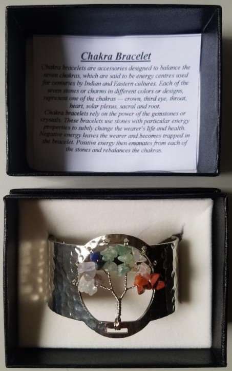 Tree Of Life Chakra Crystals Silver Plated Bracelet