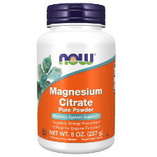 NOW Foods Magnesium Citrate Pure Powder 227g. What is Magnesium Citrate?  Magnesium is a mineral that is critical for energy production and metabolism, muscle contraction, nerve impulse transmission, and bone mineralization.  It is a required cofactor for an estimated 300 enzymes.  Among the reactions catalyzed by these enzymes are fatty acid synthesis, protein synthesis, and glucose metabolism.