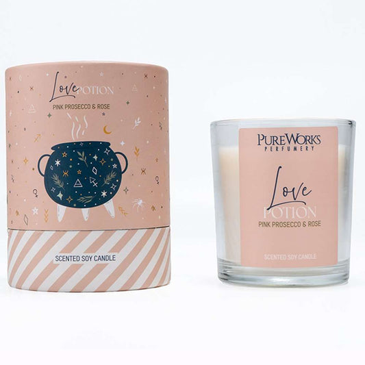 Celestial Magic Candle Love Spell Pink Prosecco & Rose