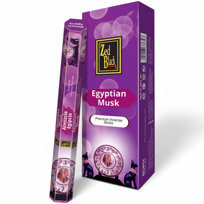 Zed Black Egyptian Musk 20gm
Zed Black 20 gram Incense sticks are one of the most popular incense sticks, these are rolled and dipped into natural oils for a calming incense fragrance. You will enjoy these incense sticks as you would experience these fragrances from nature itself. Experience an absolutely soothing and positive aroma at your place by using these premium quality incense sticks.

1st Stop, Marshall's Health Shop, Gift Shop!

SKU: ZBEM20