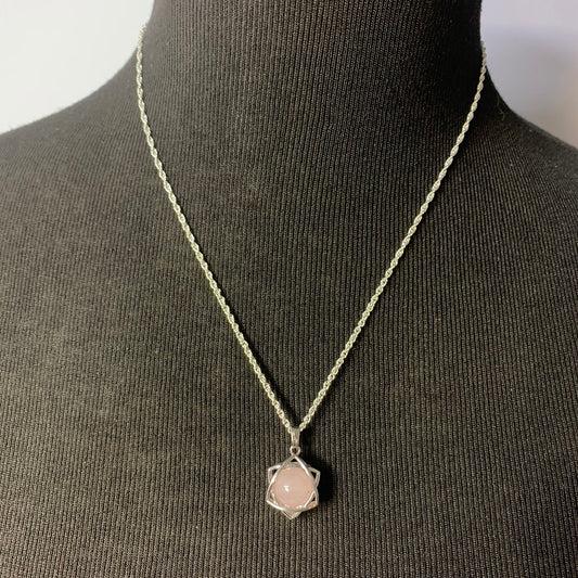 Rose Quartz Star Pendant Love