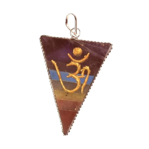 7 Chakra Bonded OM Triangle Pendant