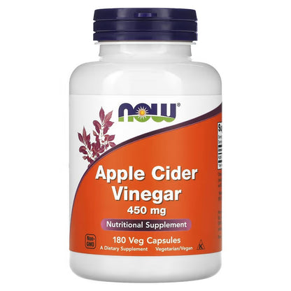NOW Foods Apple Cider Vinegar 450mg 180 Veg Capsules