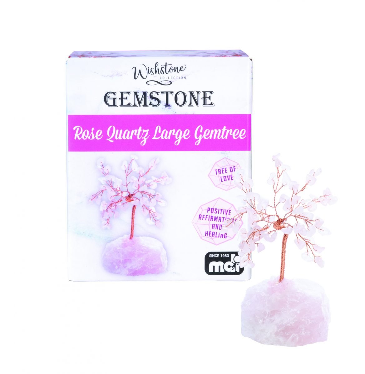 Large Rose Quartz Gemstone Tree