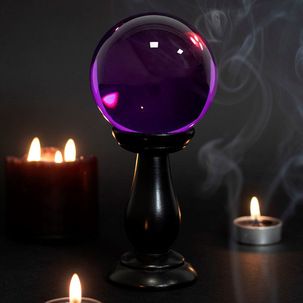 Crystal Ball Purple Small/Wooden Stand