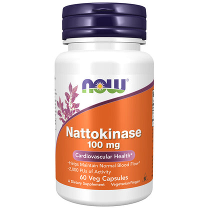 NOW Foods Nattokinase 100mg 2000FU 60 Veg Caps