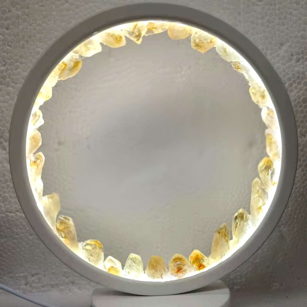 Citrine Crystal LED USB Table Lamp