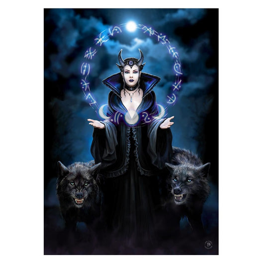 Large Moon Witch Canvas By Anne Stokes