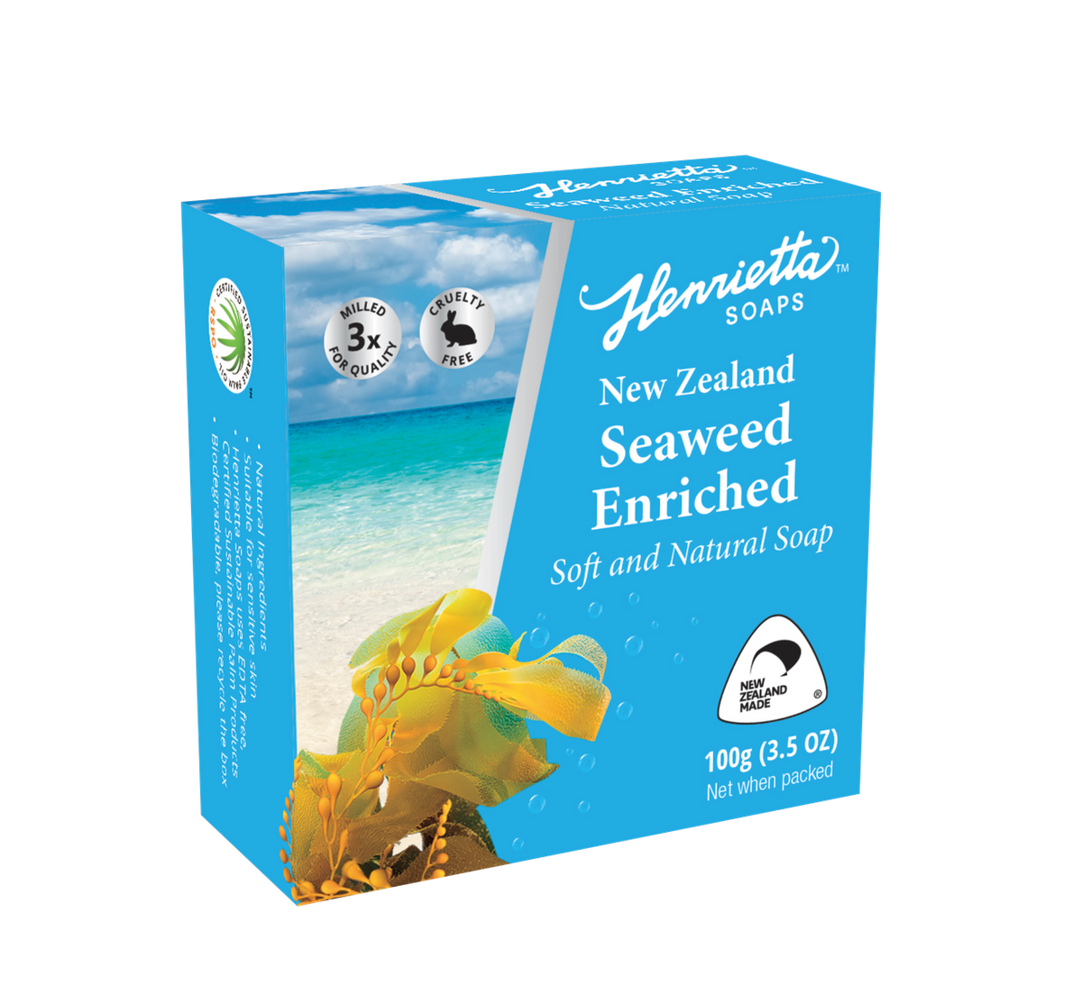 Henrietta Soft NZ Seaweed Enriched Soap 100g