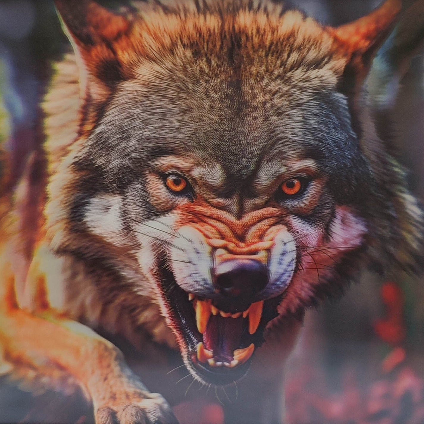 3D Art Wolf Leaping 30x40CM - MarshallsHealthShop