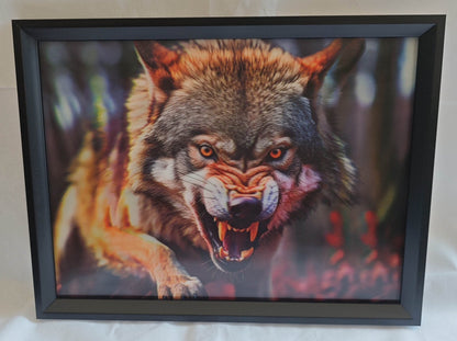 3D Art Wolf Leaping 30x40CM - MarshallsHealthShop