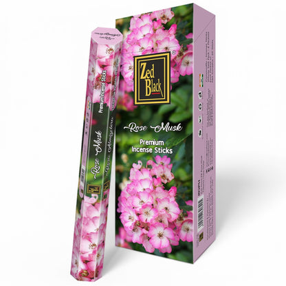 Zed Black Rose Musk 20gm
Zed Black 20 gram Incense sticks are one of the most popular incense sticks, these are rolled and dipped into natural oils for a calming incense fragrance. You will enjoy these incense sticks as you would experience these fragrances from nature itself. Experience an absolutely soothing and positive aroma at your place by using these premium quality incense sticks.

1st Stop, Marshall's Health Shop, Gift Shop!

SKU: ZBRM20