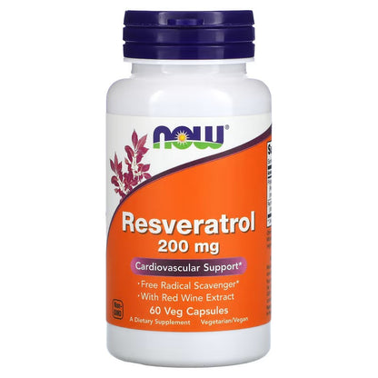 NOW Foods Resveratrol 200 mg 60 Veg Capsules