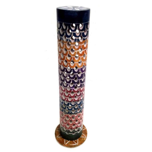 Soapstone Incense Tower Jali Multi Colour