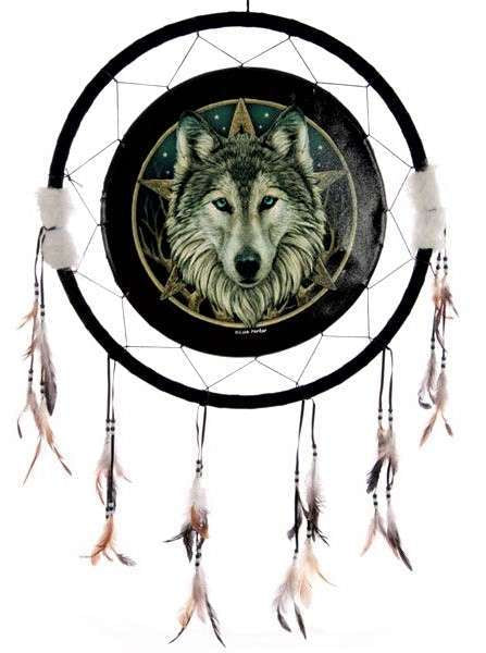 Dream Catcher Print 4Q Wolf Head 60cm