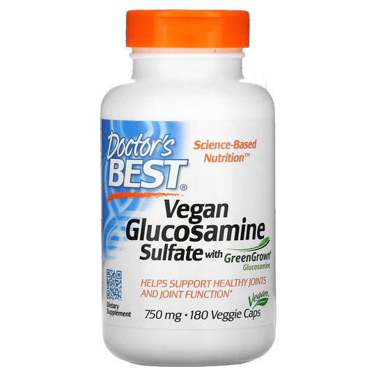 Doctor's Best Vegan Glucosamine Sulfate with GreenGrown Glucosamine, 750 mg, 180 Veggie Caps