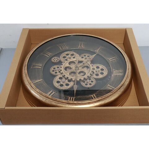 Clock With Cogs (Brown)