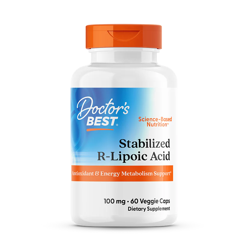 Doctor's Best Stabilized R-Lipoic Acid with BioEnhanced Na-RALA, 100 mg, 60 Veggie Caps