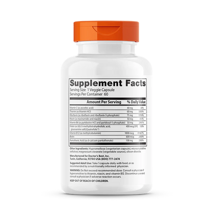 Doctor's Best Fully Active B Complex with Quatrefolic, 60 Veggie Caps
