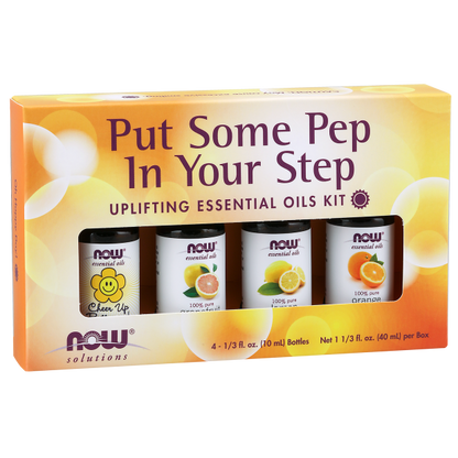 NOW Foods Put Some Pep in Your Step Essential Oils Kit 1st Stop, Marshall's Health Shop!  Life is an endless to-do list, so staying energized throughout your day is a must. But you don't need to guzzle caffeinated energy drinks or use other questionable methods to boost your energy. 
