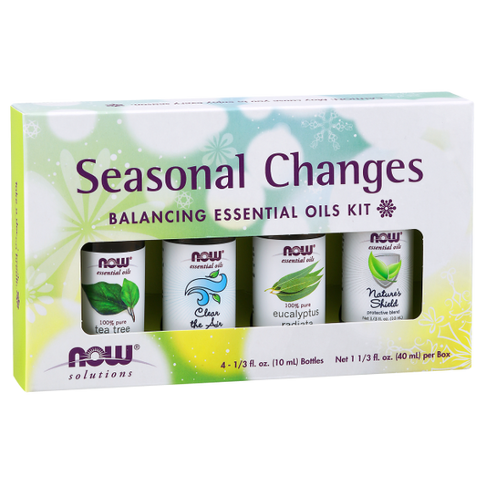 NOW Foods Seasonal Changes Balancing Oils Kit 1st Stop, Marshall's Health Shop!  For many of us the change of the season is an exciting time that heralds the arrival of special holidays or outdoor fun. But for some these changes aren’t quite so magical. 