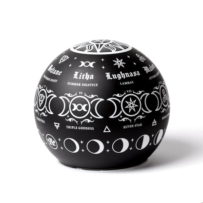 Alchemy Pagan Calendar Globe LED Light

Encompassing the universal philosophy of pagan belief. As the seasons turns and the deep wisdom of the earth and heavens is revealed to us, the triple goddess illuminates all with her blessings.
1st Stop, Marshall's Health Shop, Gift Shop!