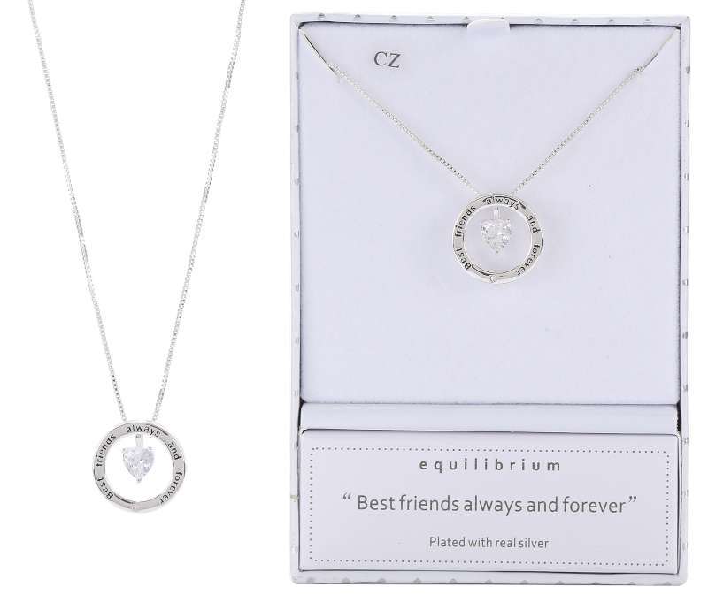 Equilibrium Silver Plated Sentiments Necklace Best Friends