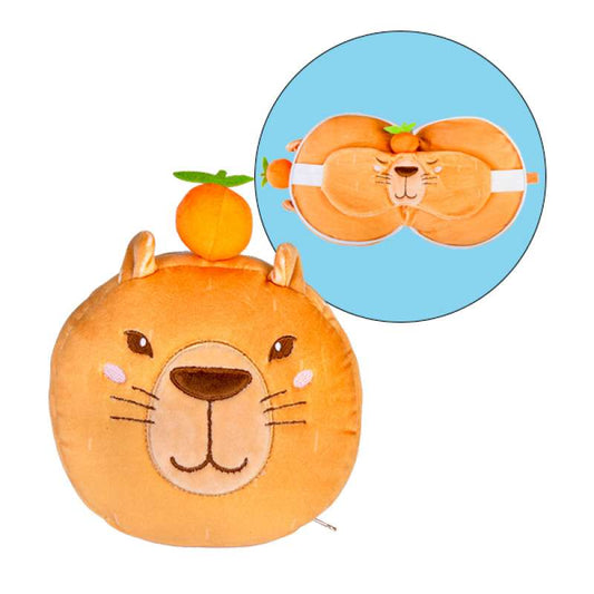 Smoosho's Pals Travel Capybara Mask & Pillow