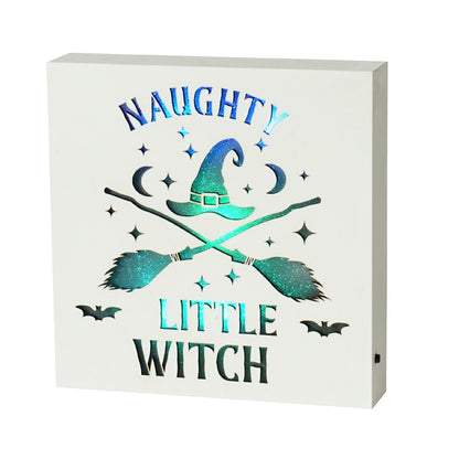 Naughty Witch Colour Changing LED Plaque