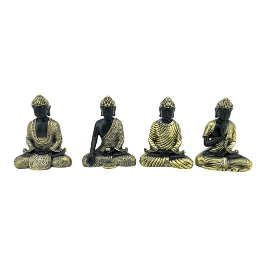 Buddhas (Set of 4) Gold Black