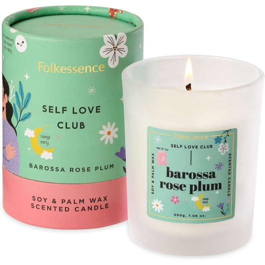 Folkessence Candle - Self Love Club - Barossa Rose Plum