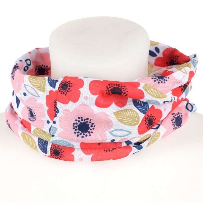 Neck Scarf Covering Poppy Fields