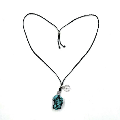 Braided Stone Necklace Turquoise (Howlite)