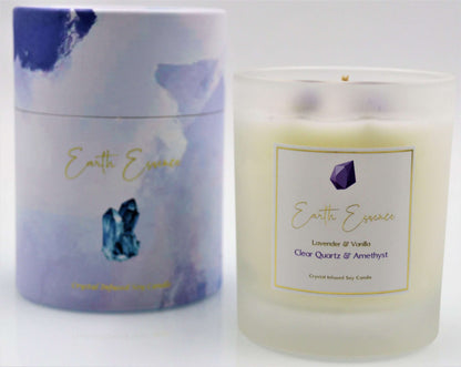 Crystal Soy Wax Candle Lavender Vanilla