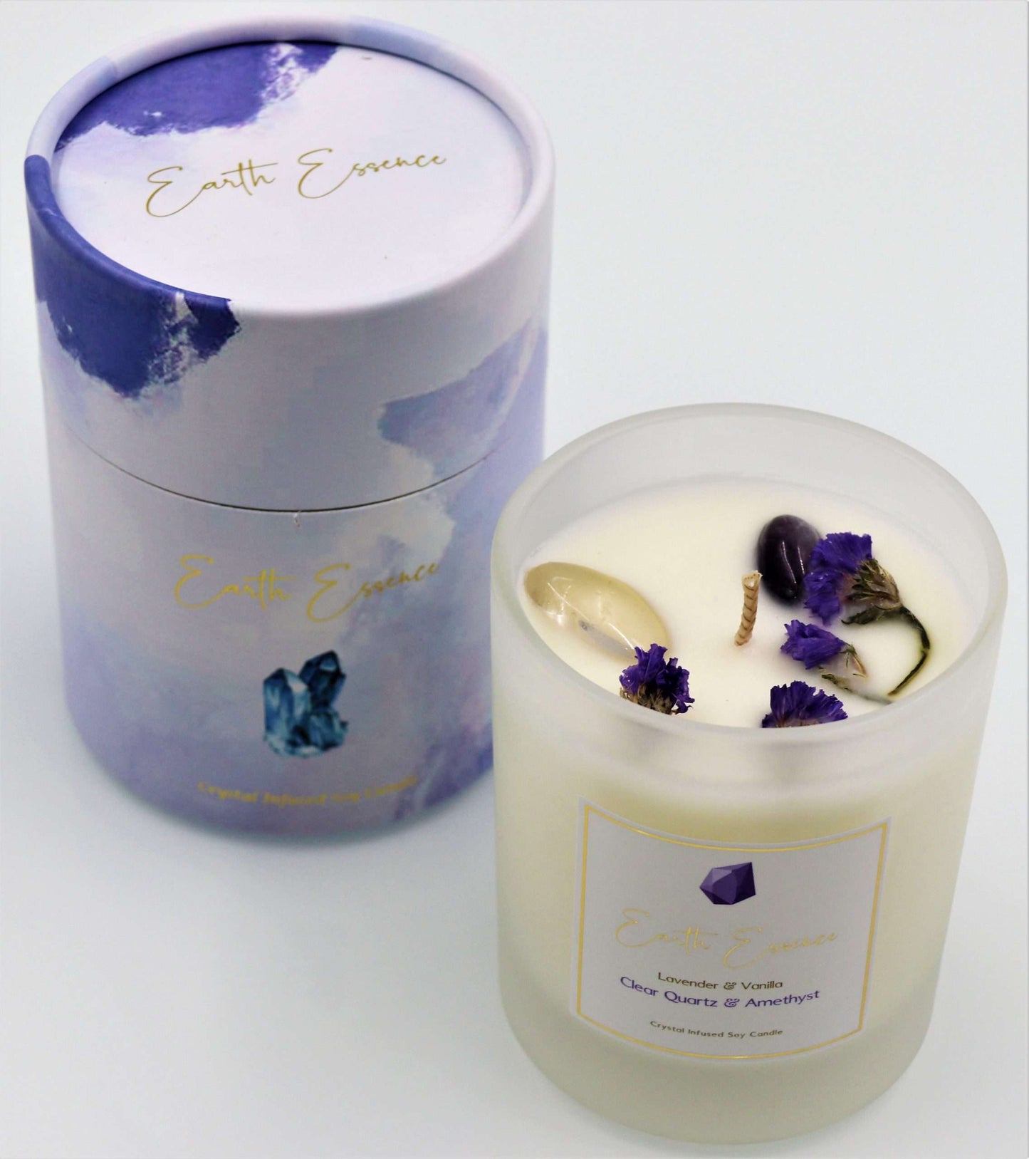 Crystal Soy Wax Candle Lavender Vanilla