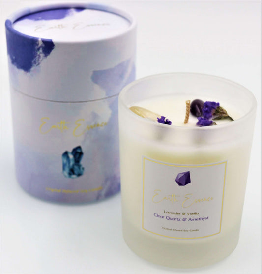 Crystal Soy Wax Candle Lavender Vanilla