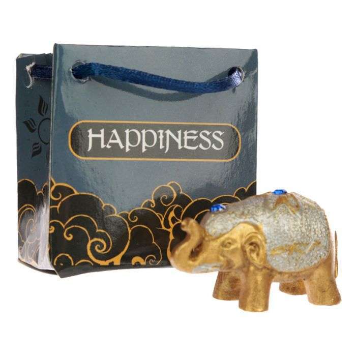 Metallic Glitter Lucky Elephant in a Mini Gift Bag