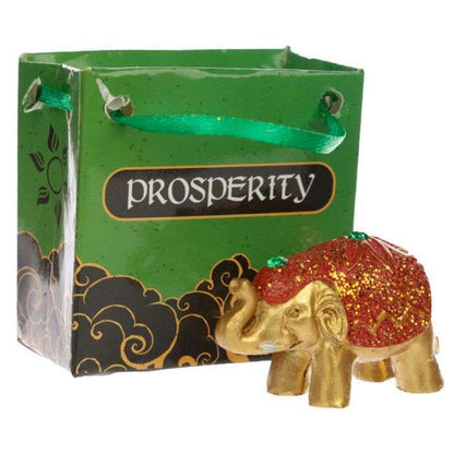 Metallic Glitter Lucky Elephant in a Mini Gift Bag