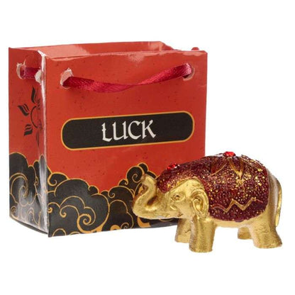 Metallic Glitter Lucky Elephant in a Mini Gift Bag