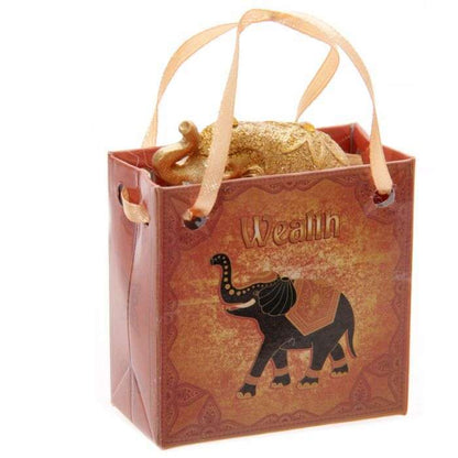 Metallic Glitter Lucky Elephant in a Mini Gift Bag