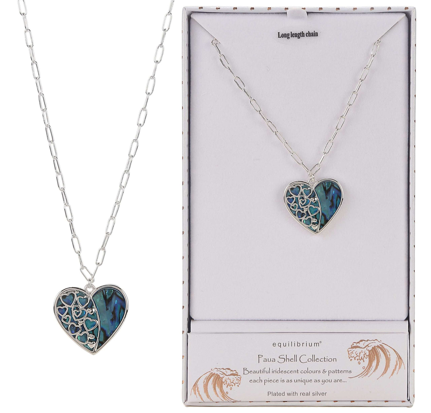 Equilibrium Paua Shell Heart Necklace