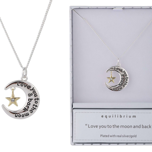 Equilibrium Moon Necklace Silver & Gold