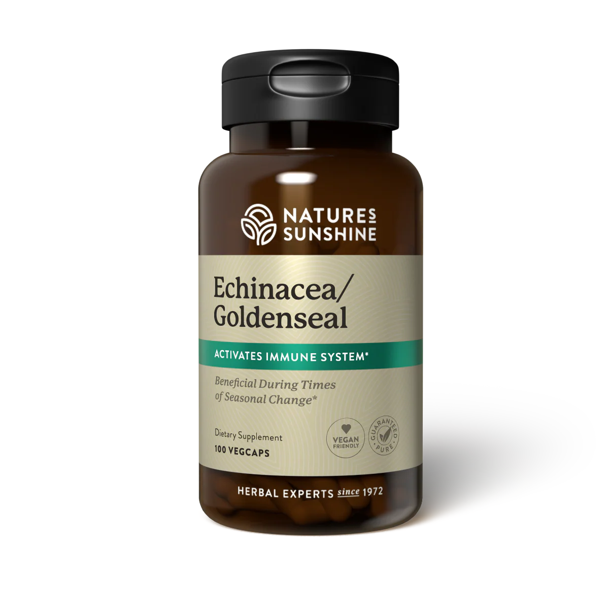 Natures Sunshine Echinacea Goldenseal 100 Vege Capsules

Echinacea/Goldenseal provides support for the immune system. It combines two species of Echinacea (Echinacea Purpurae and Echinacea angustifolia) that support normal functions of clearing toxins and maintaining wellness.

Goldenseal root contains the powerful alkaloids berberine and hydrastine provide soothing support for tissue and the immune system by promoting the healthy mucous.

1st Stop, Marshall's Health Shop!