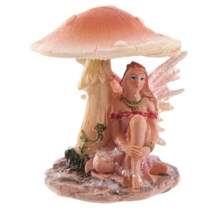 Flower Fairy Resting Under Mushroom