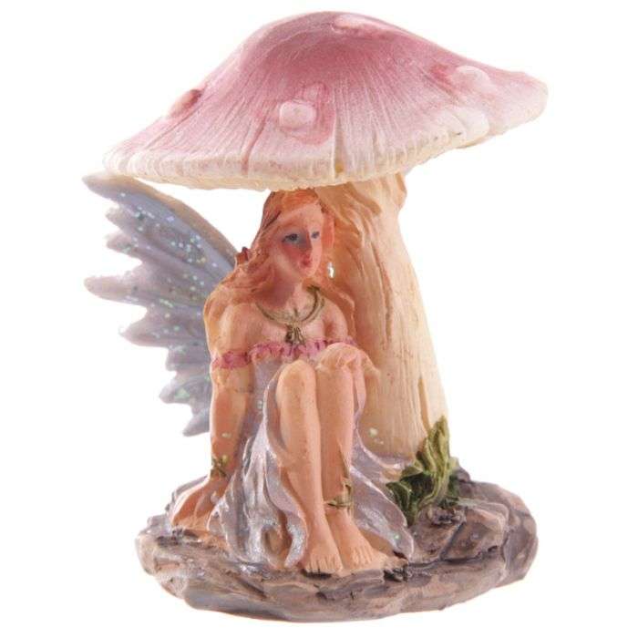 Flower Fairy Resting Under Mushroom