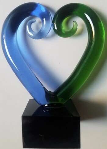 Glass Art Koru Hearts