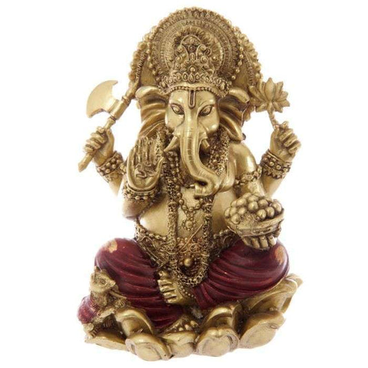 Gold and Red Ganesh Statue