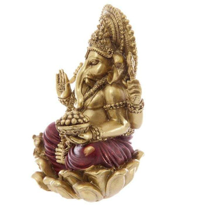 Gold and Red Ganesh Statue