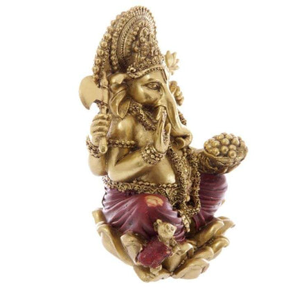 Gold and Red Ganesh Statue