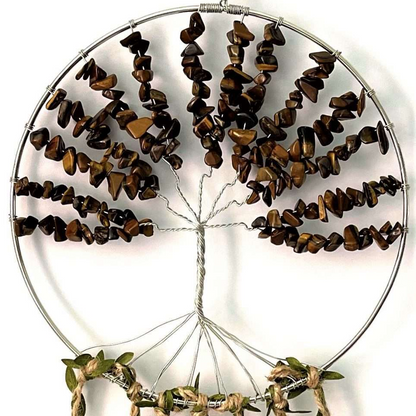 Crystal Tree of Life Dreamcatcher Tiger Eye
